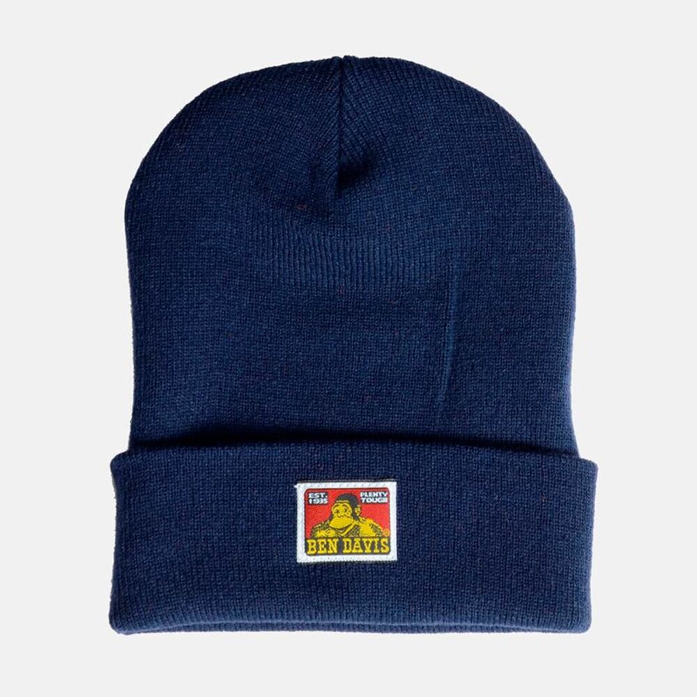Ben Davis Unisex Beanie Acrylic Cuffed Double Layered Knit Hat Cap Navy